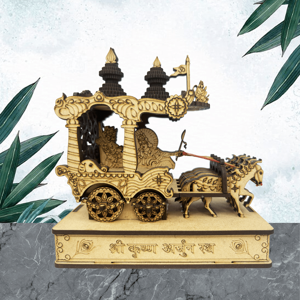 Wooden Mahabharat Krishna Arjun Rath